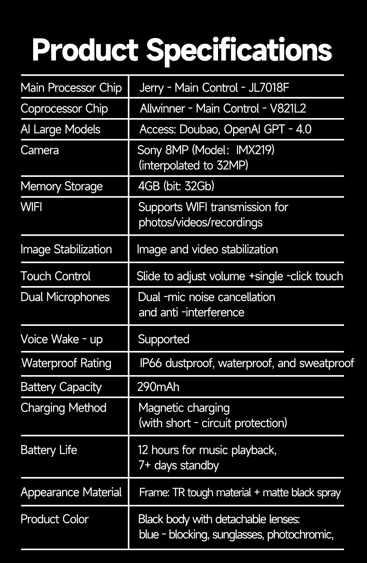 AI Smart Translation Glasses W630 Recognition 8MP HD Camera Video Audio Recording Outdoor Sunglasses BT Calling Wearable Headset - Image 29