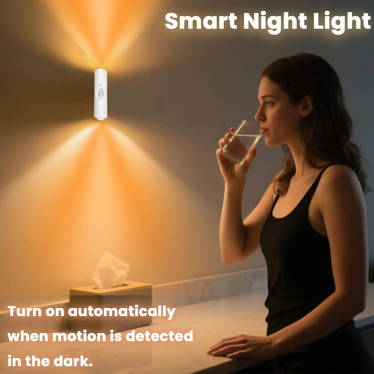 Motion sensor night light 7-color led toilet night light bedroom living room corridor double-headed wireless wall lamp magnetic - Image 4