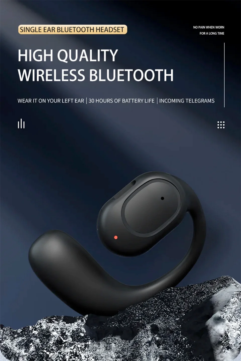 Wireless Headphones Bluetooth Headset With Microphone Bone Conduction Handsfree Noise Canceling Earphones For Driving Audifonos - Image 9