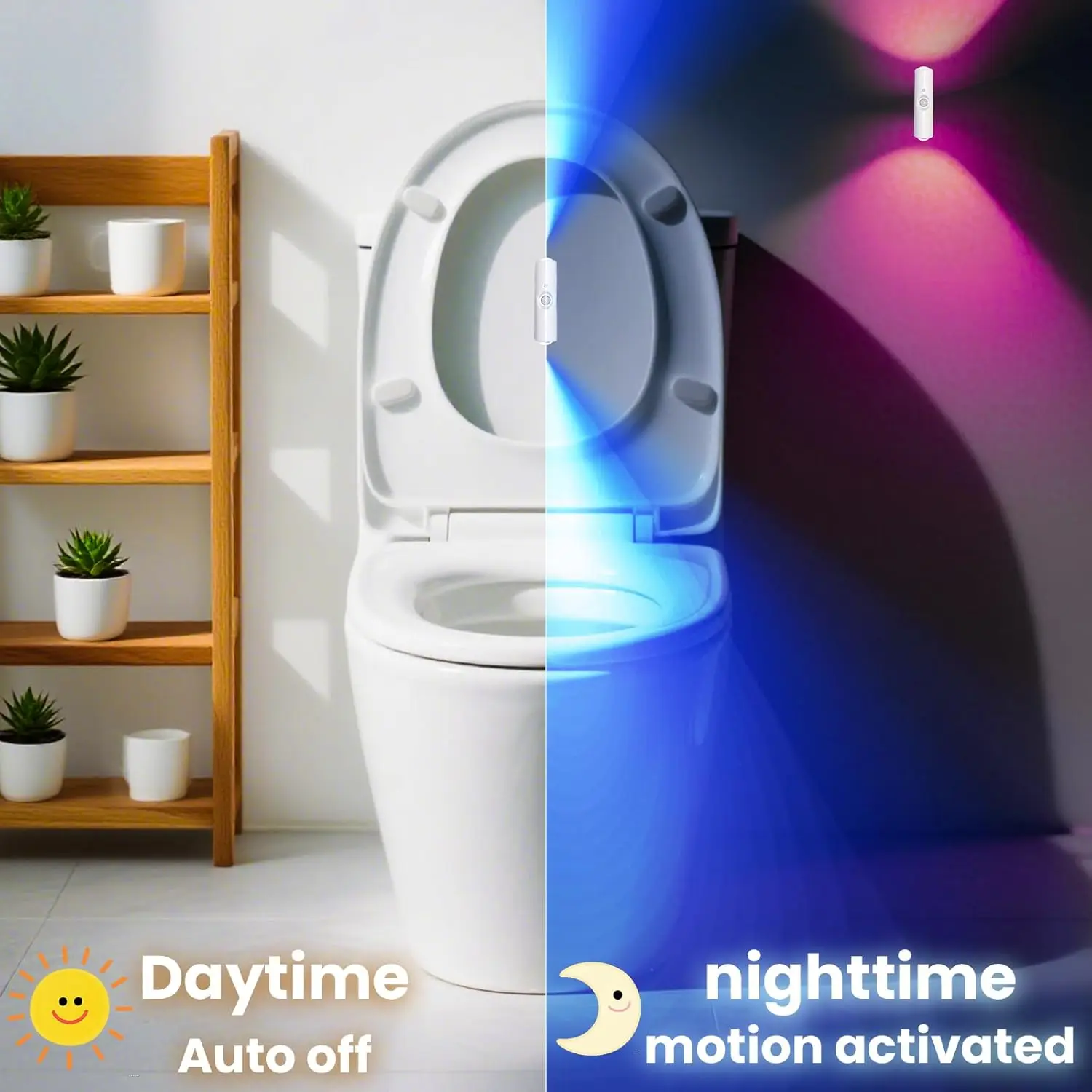 Motion sensor night light 7-color led toilet night light bedroom living room corridor double-headed wireless wall lamp magnetic - Image 3
