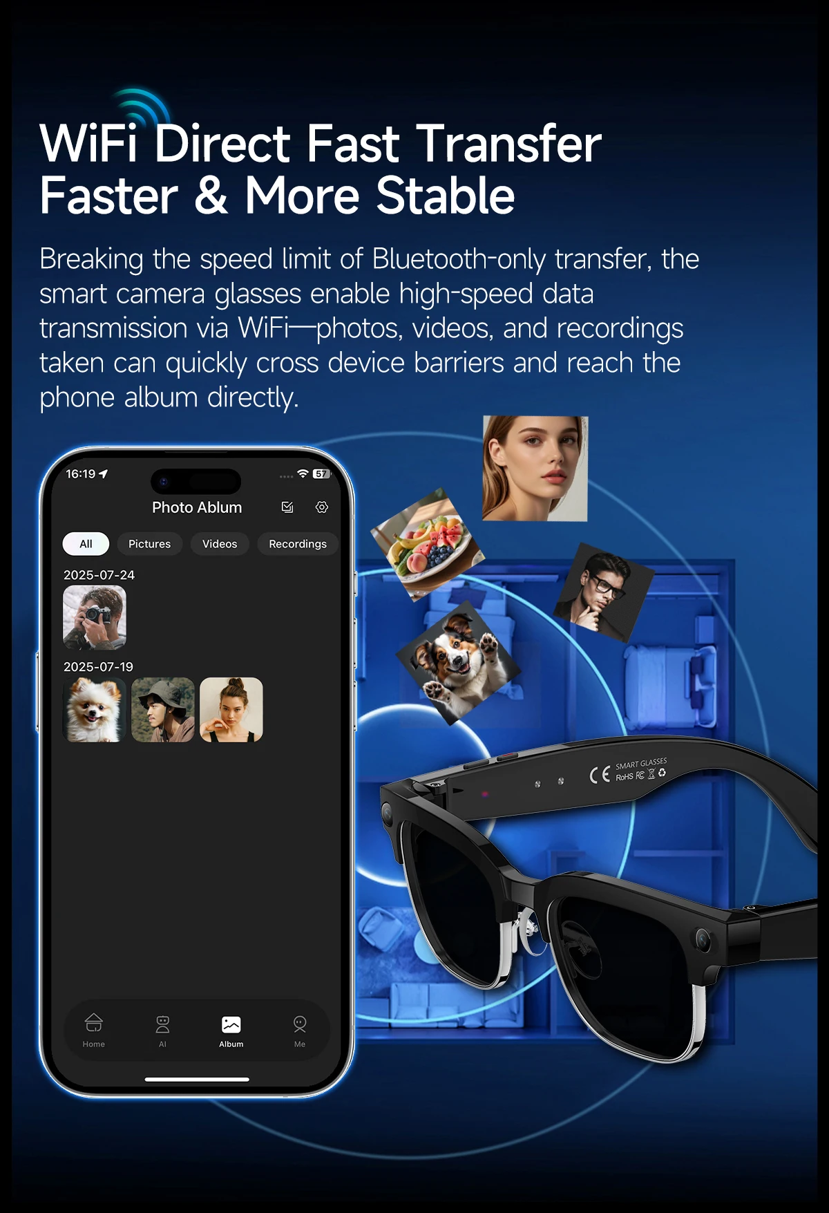 AI Smart Translation Glasses W630 Recognition 8MP HD Camera Video Audio Recording Outdoor Sunglasses BT Calling Wearable Headset - Image 15