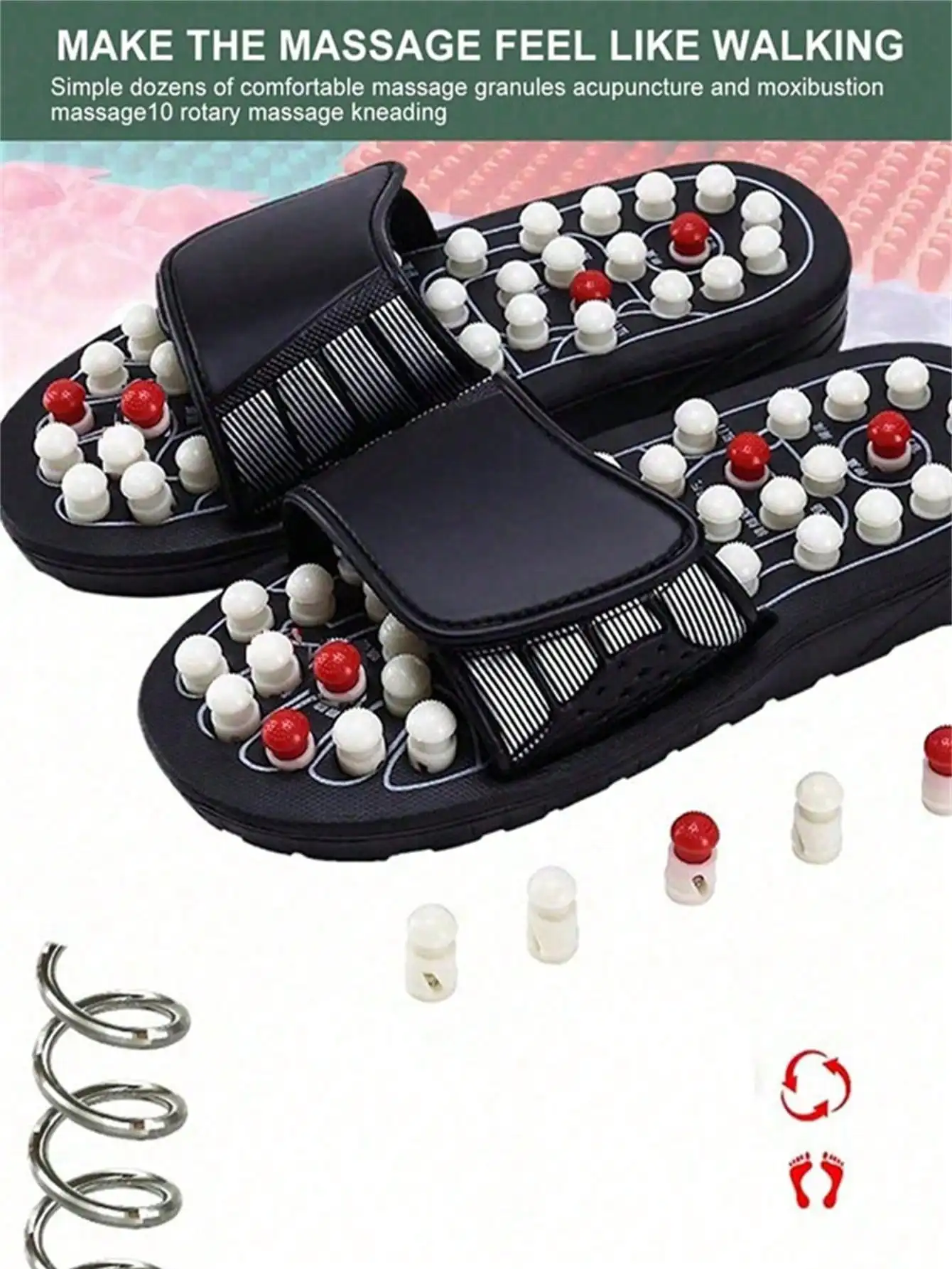 2026Acupoint Massage Slippers Sandal For Men Feet Chinese Acupressure Therapy Medical Rotating Foot Massager Shoes Unisex - Image 2