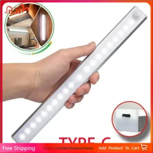 30CM LED Sensor Light Wireless LED Night Light Type C Rechargeable Light Cabinet Wardrobe Lamp Staircase Corridor for Kitchen