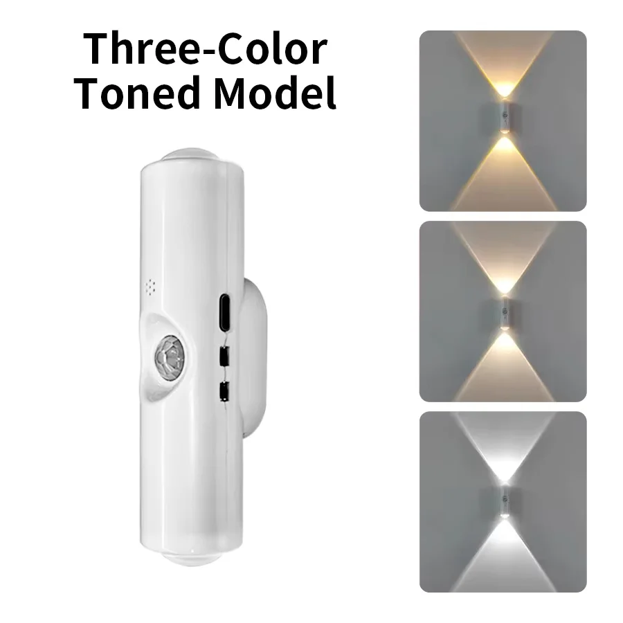 Motion sensor night light 7-color led toilet night light bedroom living room corridor double-headed wireless wall lamp magnetic - Image 8