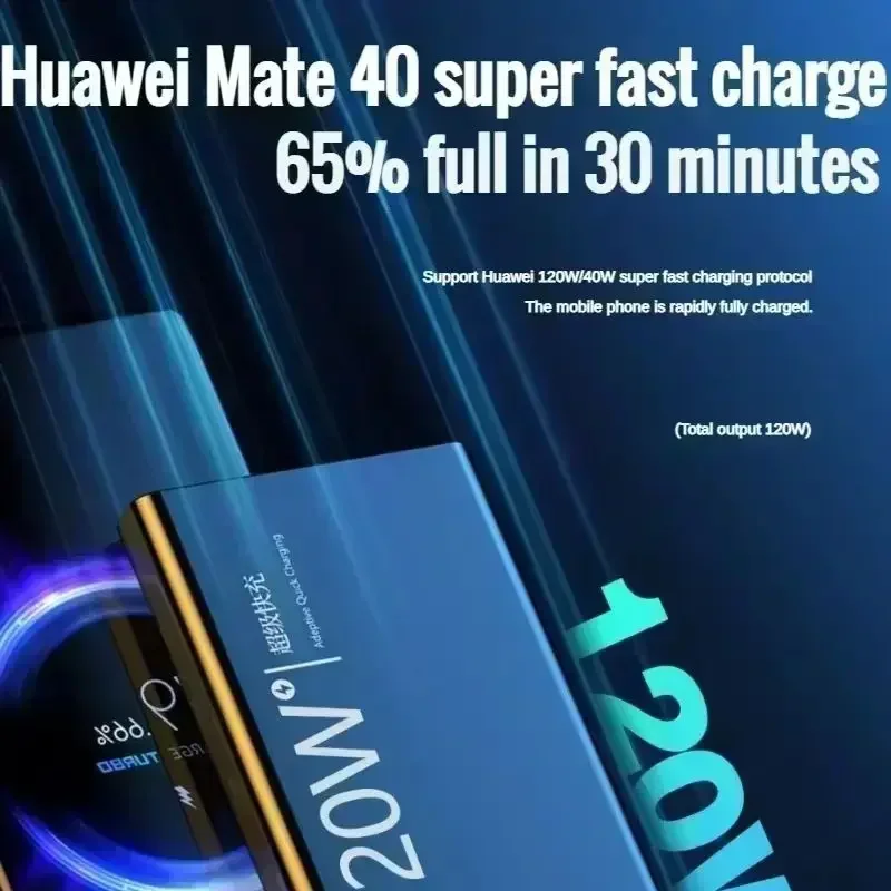 Lenovo 50000mAh 120w Super Fast Charging External Battery Ultra Capacity PowerBank Portable LED Digital Display For IPhone - Image 3