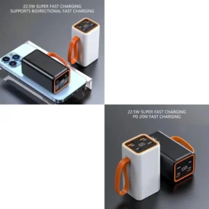 Safety Protected With 22.5W Charging And 21700 Case For Secure Operation，Quick Recharges for Efficient Portable Powers Supply