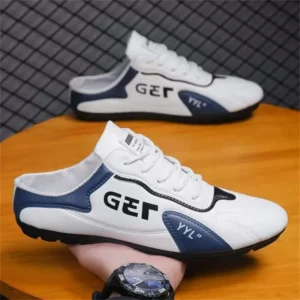 2025 New Men's Casual Shoes Summer Thin Section Baotou Half Slippers Fashion Wild Flat-bottomed Bean Shoes For Men Sneakers