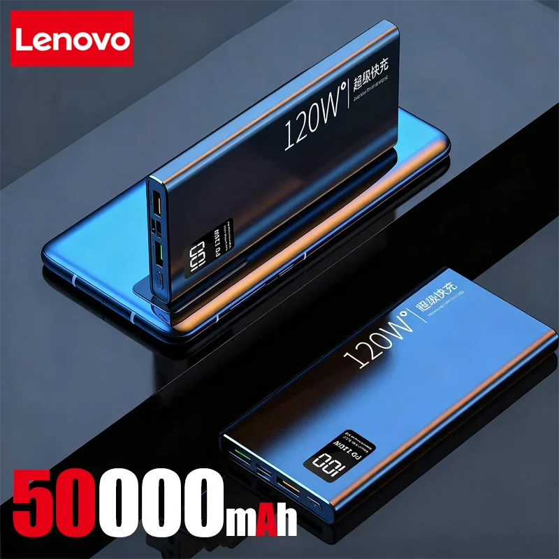 Lenovo 50000mAh 120w Super Fast Charging External Battery Ultra Capacity PowerBank Portable LED Digital Display For IPhone - Image 10