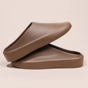 Summer Lightweight Rubber Slippers for Men And Women Slip-on Closed-Toe Half-Shoe Slides for Home House Room Use Mules