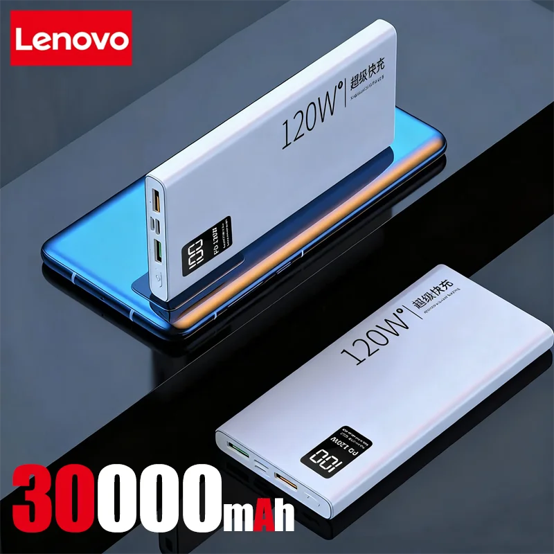 Lenovo 50000mAh 120w Super Fast Charging External Battery Ultra Capacity PowerBank Portable LED Digital Display For IPhone - Image 12