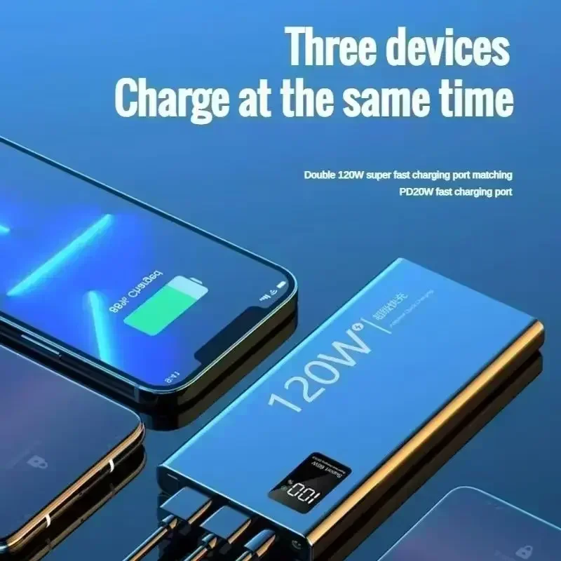 Lenovo 50000mAh 120w Super Fast Charging External Battery Ultra Capacity PowerBank Portable LED Digital Display For IPhone - Image 5